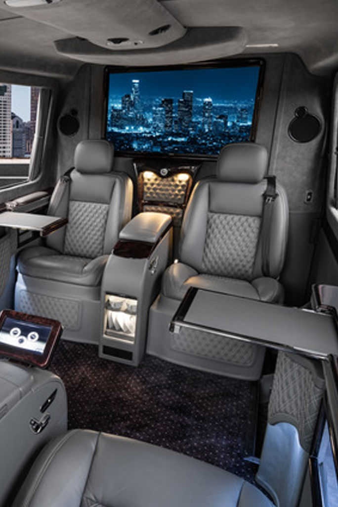A interior design of luxury sprinter van