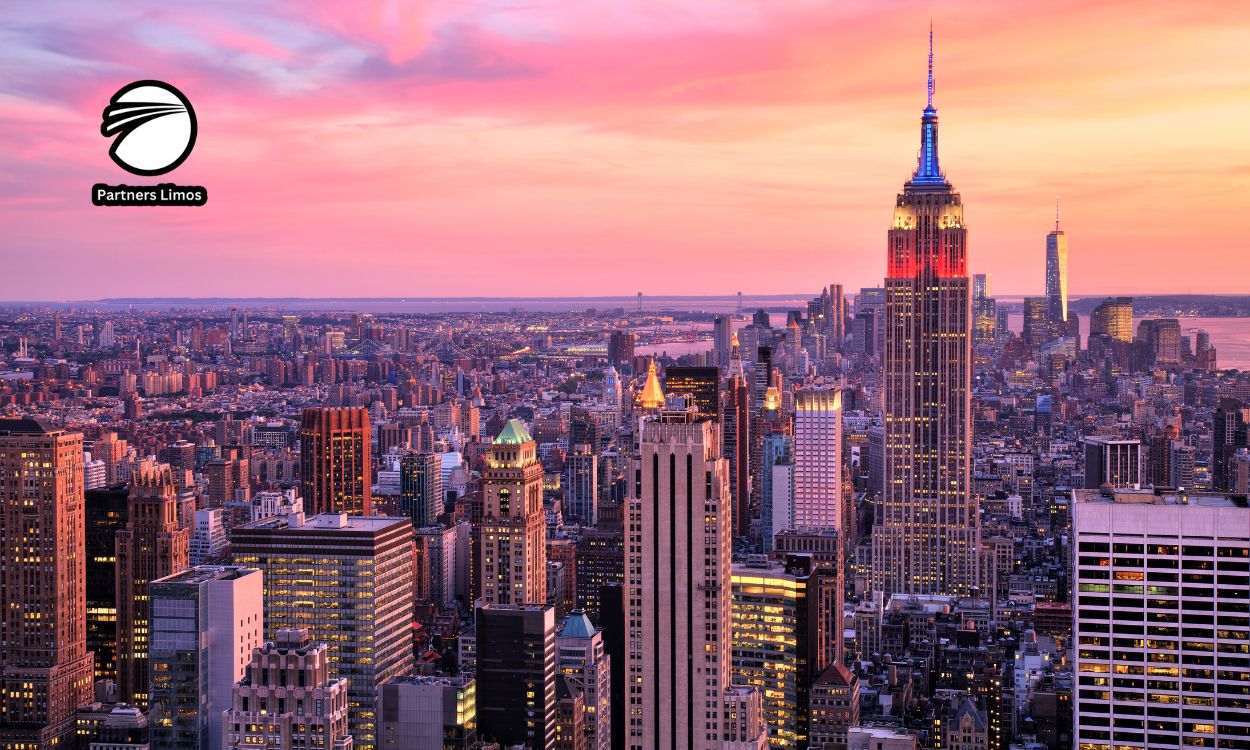 A view of the empire state building from above.